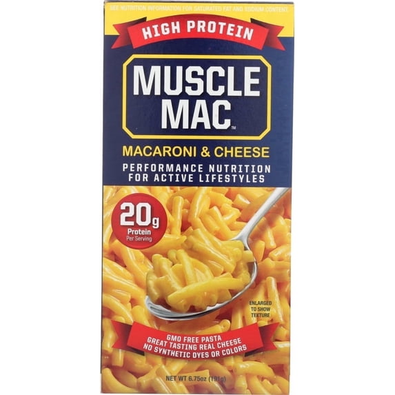 Muscle Mac High Protein Macaroni & Cheese Dinner with Real Cheese, 20g of protein, 6.75 oz
