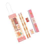 Quality Pens,5-Pack Kindergarten Pencils Set,Triangular Grip Drawing Supplies,Sketching Stationery with Erasers,Art Practice Tools,PInk