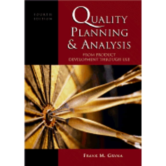 Pre-Owned Quality Planning and Analysis: From Product Development through Use (Hardcover) 0070393680 9780070393684