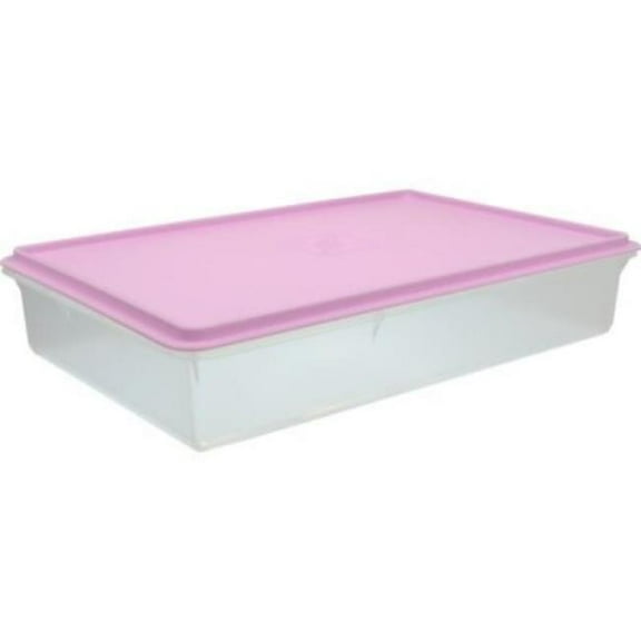 Quality Plastics QP1565-23 14 x 9 x 3 in. Kitchen Master Storage Container with Lid, Lavender