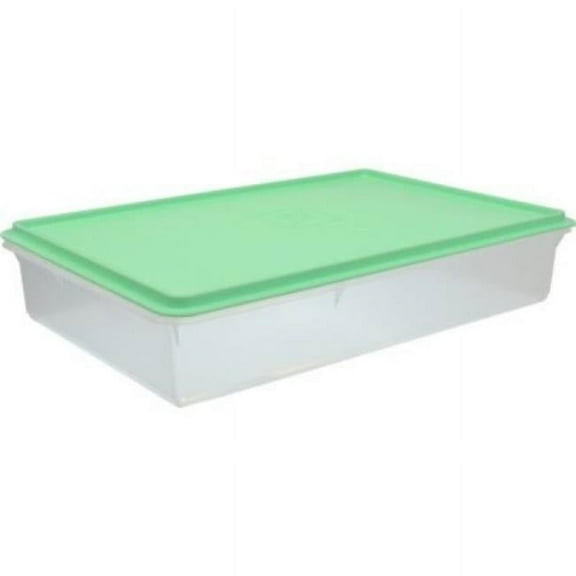 Quality Plastics QP1565-25 14 x 9 x 3 in. Kitchen Master Storage Container with Lid, Lime