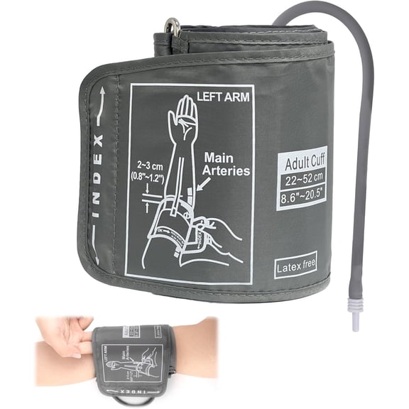Quality Replacement Blood Pressure Extra Large Cuff Compatible with Omron BP Monitors 22-52CM Big Arm, Adjustable XL Blood Pressure Cuff Includes Universal 4.6mm Interface for Adult Big Arms Home Use