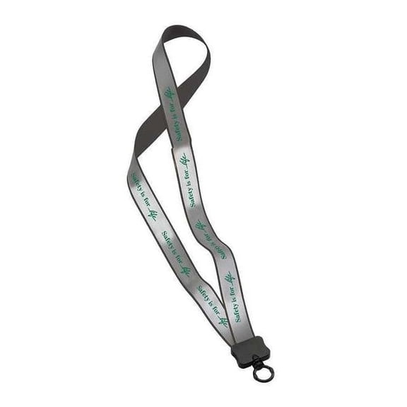 Quality Resource Group Lanyard, 16 in, Gray, Green 23GLYSL