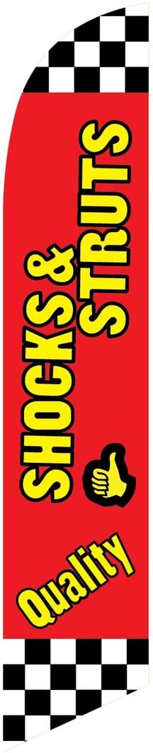 Quality Shocks and Struts checkered Feather Banner Swooper Flag -No ...