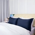 thumbnail image 1 of Quality Soft 1800 Microfiber Pillow Shams Set of 2 Oxford Pillowcases King, Navy Blue, 1 of 7