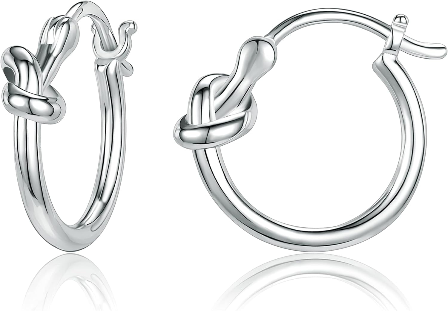 PANJIUO Quality Sterling Silver Fine Hoop Earrings Hypoallergenic Hoop Earrings Set Mini Sterling Silver Earrings Hoops Clip On Hoop Earrings for Women Multipack[h033]