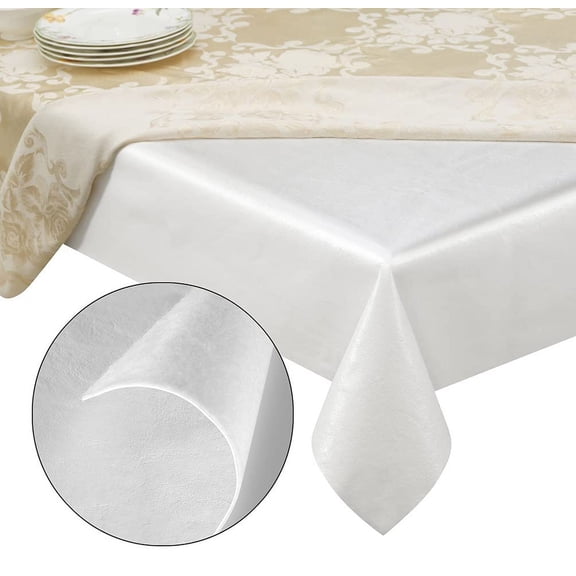Quality Table Pad Protector, Superior Protection from Spills, Scratches & Heat - Reusable Vinyl Table Cloth with Cushion Flannel Backing (72" L x 54" W)