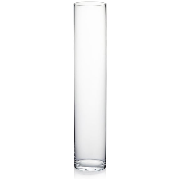 Quality Thick Weighted Tall Clear Cylinder Glass Vases, 4" W x 20" H, Flower Arrangement Floating Candle Holders Wedding Centerpieces Event Floral Container Display Décor, 1 Piece