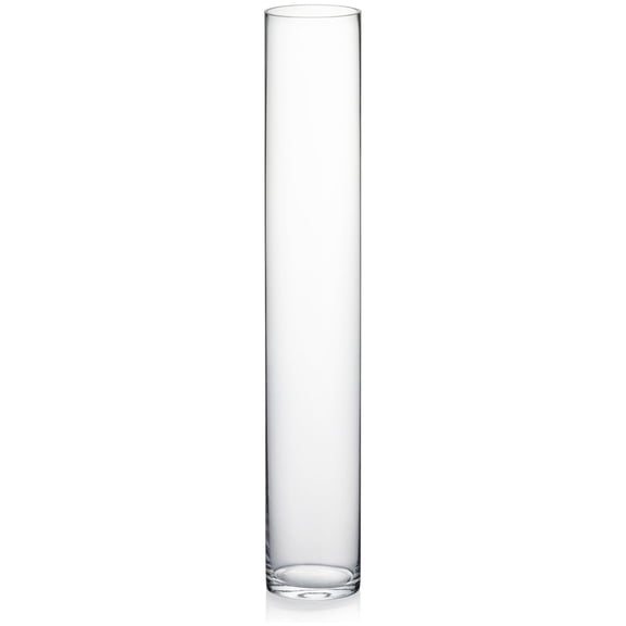 Quality Thick Weighted Tall Clear Cylinder Glass Vases, 4" W x 24" H, Flower Arrangement Floating Candle Holders Wedding Centerpieces Event Floral Container Display Dcor, 1 Piece