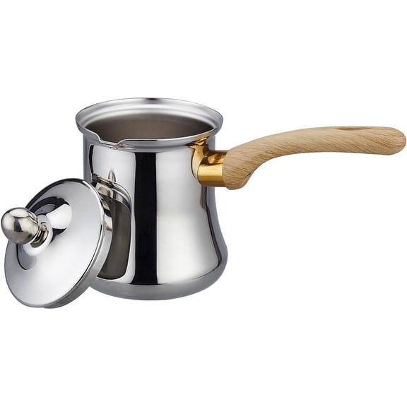 Quality Turkish Coffee Pot Set, 720ml(24oz),Coffee Maker, Chai Pot, Arabic,Briki Greek Coffee Pot, Coffee Warmer and Butter Melting Pot, Coffee Cezve