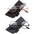 thumbnail image 1 of Quality Unisex Retro Round Reading Glasses Spring Hinge Stainless Steel Frame Metal Round Reading Glasses, 1 of 3
