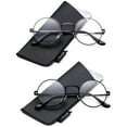 thumbnail image 1 of Quality Unisex Retro Round Reading Glasses Spring Hinge Stainless Steel Frame Metal Round Reading Glasses, 1 of 3