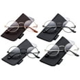 thumbnail image 1 of Quality Unisex Retro Round Reading Glasses Spring Hinge Stainless Steel Frame Metal Round Reading Glasses, 1 of 1