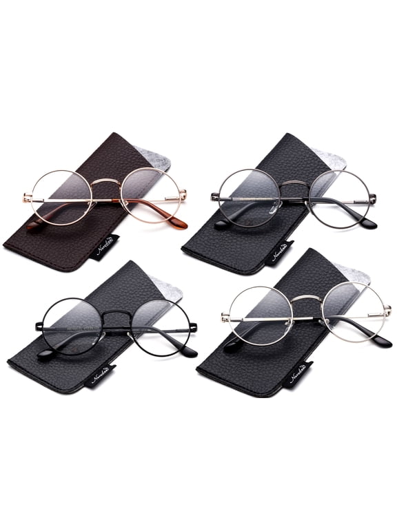 Quality Unisex Retro Round Reading Glasses Spring Hinge Stainless Steel Frame Metal Round Reading Glasses