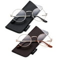 thumbnail image 1 of Quality Unisex Retro Round Reading Glasses Spring Hinge Stainless Steel Frame Metal Round Reading Glasses, 1 of 3