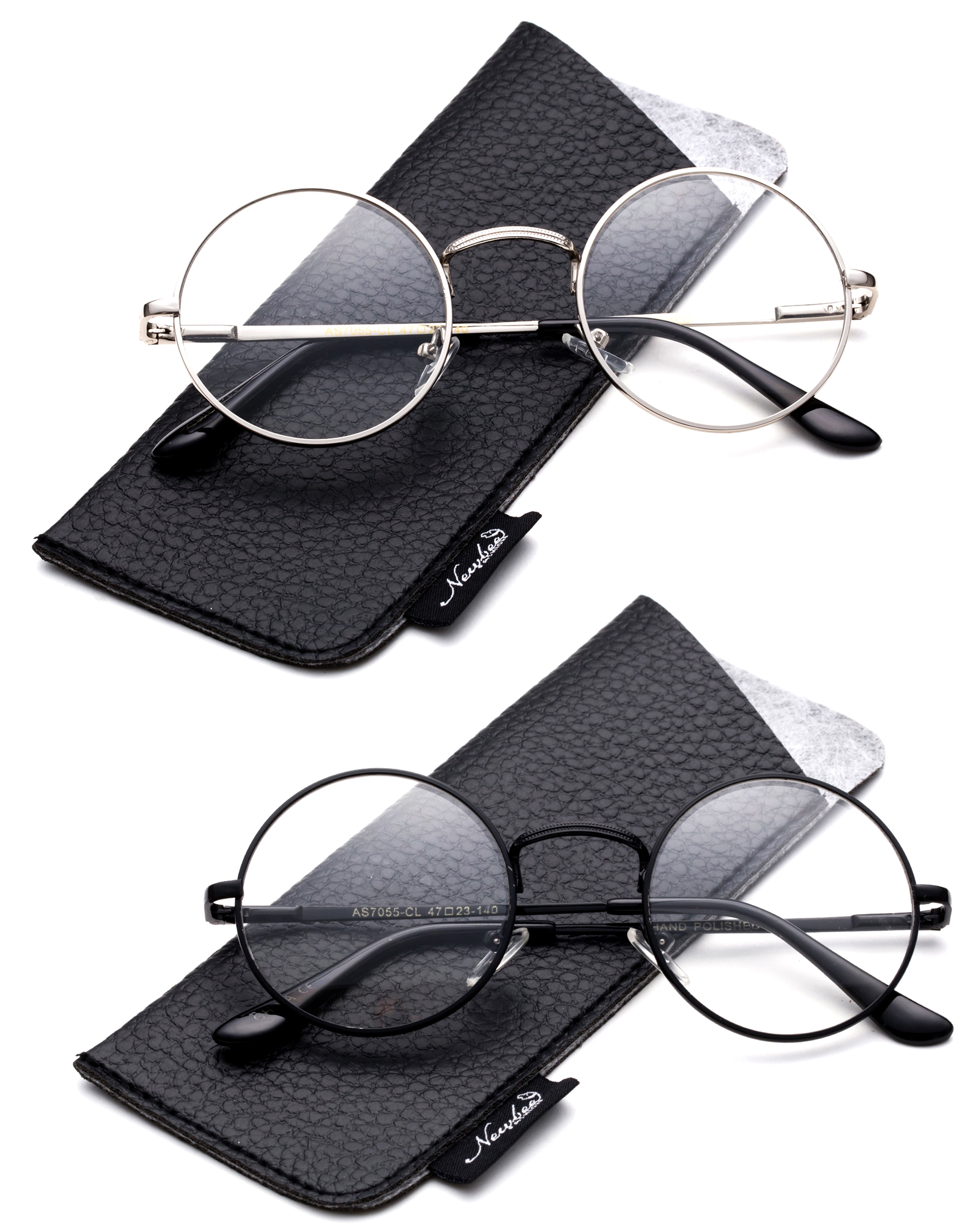Quality Unisex Retro Round Reading Glasses Spring Hinge Stainless Steel Frame Metal Round Reading Glasses