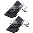 thumbnail image 1 of Quality Unisex Retro Round Reading Glasses Spring Hinge Stainless Steel Frame Metal Round Reading Glasses, 1 of 3