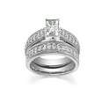 thumbnail image 1 of Quality Vintage Inexpensive Diamond Wedding Ring Set 1 Carat Princess Cut Diamond on Gold, 1 of 2