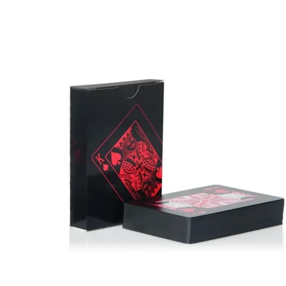 Quality Waterproof PVC Plastic Playing Cards Set Trend 54pcs Deck Poker Classic Magic Tricks Tool Pure Black Magic Box-packed