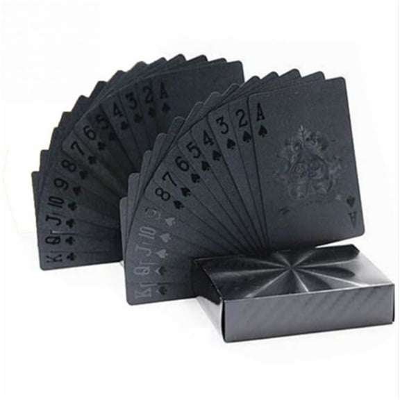 Quality Waterproof PVC Plastic Playing Cards Set Trend 54pcs Deck Poker Classic Magic Tricks Tool Pure Black Magic Box-packed