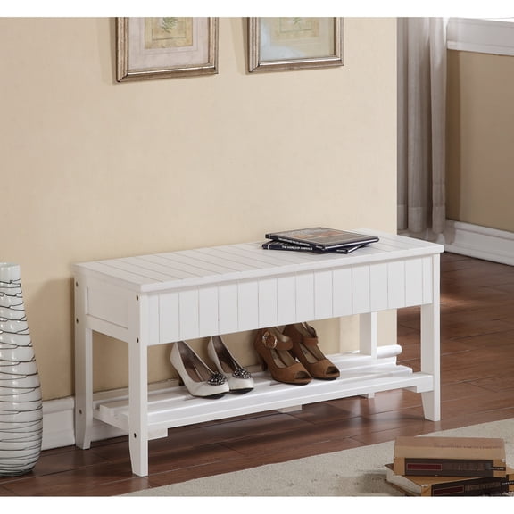 Quality White Solid Wood Shoe Bench - Storage Solution With Practical And Attractive Design