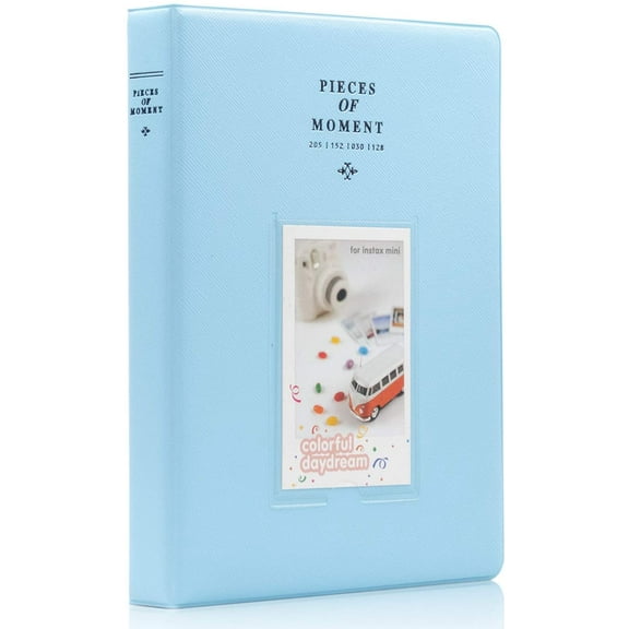 Quality photo Instax Mini 11 Photo Album. Polaroid Mini Pocketsize Album. 64 Pockets Sky Blue.