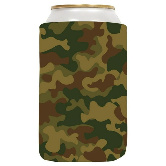 QualityPerfection Can Cooler Sleeve ( 1 Unit ) 12 Oz 4mm Thick Beer & Soda Can Cover, Cooler Can Covers (1Military Green Brown)