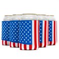 thumbnail image 1 of QualityPerfection Neoprene Soda Cooler Sleeve for 12 Oz. Can Holder Set of 6, American Flag Navy Blue, 1 of 6