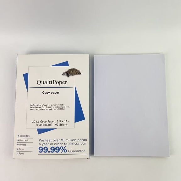 QualtiPoper Copy paper, Printer Paper, 2 lb Copy, 8.5 x 11-8 Ream (100 Sheets) - 92 Bright