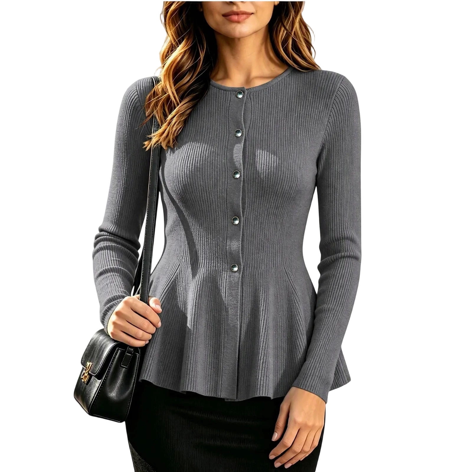 Spring Color Buttons For Crafts Qualvora Women's Ribbed Knit Button Front Cardigan, Long Sleeve ...