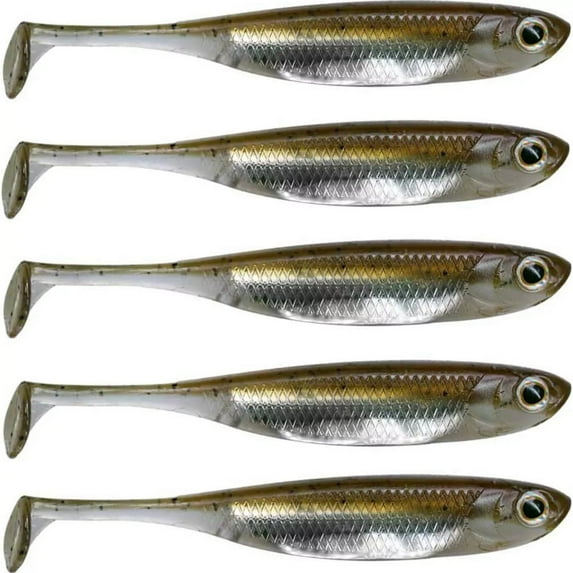 QualyQualy 5Pcs Soft Plastic Swimbait,Paddle Tail Lures for Bass,Trout,Walleye,Crappie