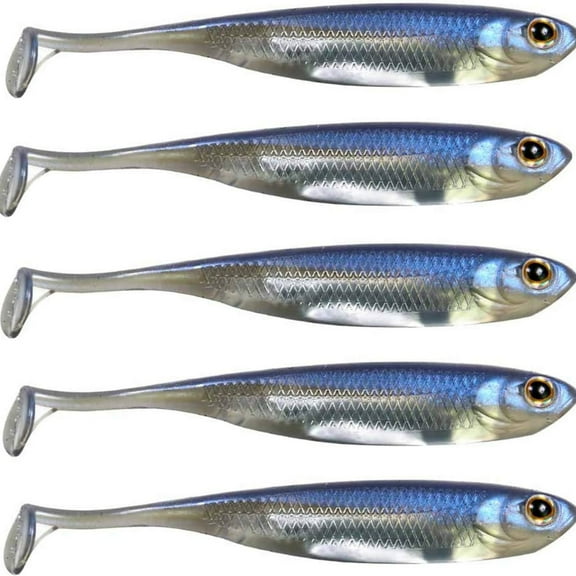 QualyQualy 5Pcs Soft Plastic Swimbait,Paddle Tail Lures for Bass,Trout,Walleye,Crappie