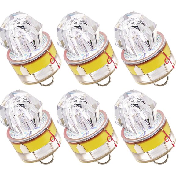 QualyQualy 6pcs LED Fishing Lures Deep Drop Fishing Lights Underwater Flasher Lights Bass Halibut Walleye Lures Attractant