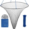 thumbnail image 1 of ﻿ QualyQualy Bridge and Pier Fishing Net Large 32''/39'' Hoop, Foldable Drop Net for Pier Fishing with Rope, Landing Net Soft Steel Hoop and Nylon Mesh, 1 of 8