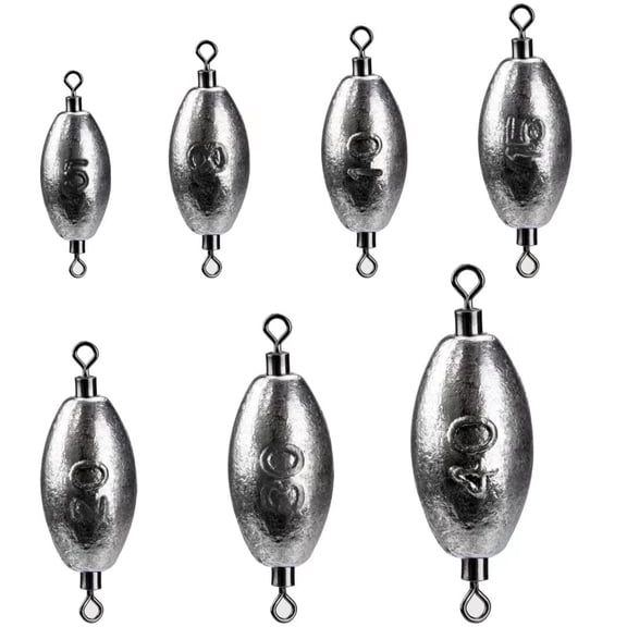 Qualyqualy Fishing Weights Trolling Sinkers with Inner Swivel, 1oz, 10pcs