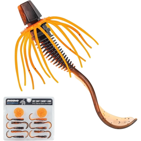 QualyQualy Grub Fishing Lures 10pcs Realistic Swimbait Kit with Skirt Grub Tail Worms for Bass Fishing, Saltwater & Freshwater Lures 2.95"