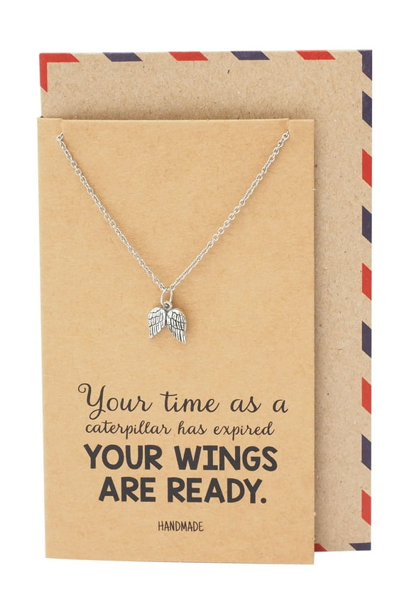 Angel Wings Necklace, Perfect Graduation Gifts with Inspirational, Believe in Yourself Quote