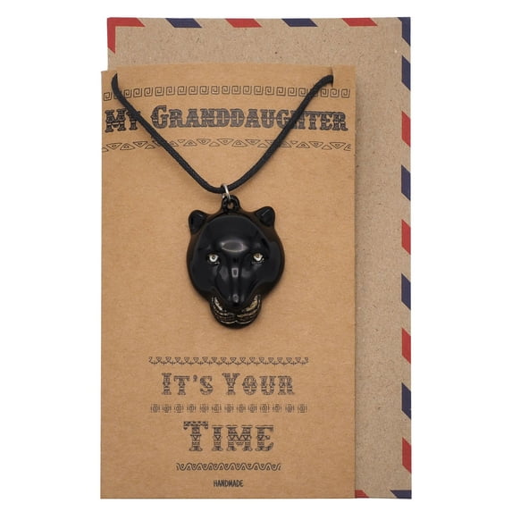 Quan Jewelry Black Panther Inspired Necklace, Gifts for Granddaughter with Inspirational Quote