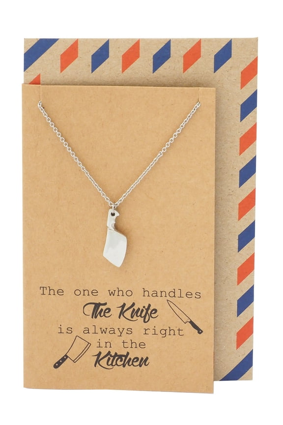 Butcher Pendant Necklace, Chef Cooking Collection, Butcher Knife Charm, Chef Jewelry, Handmade Knives for Mom & Dad