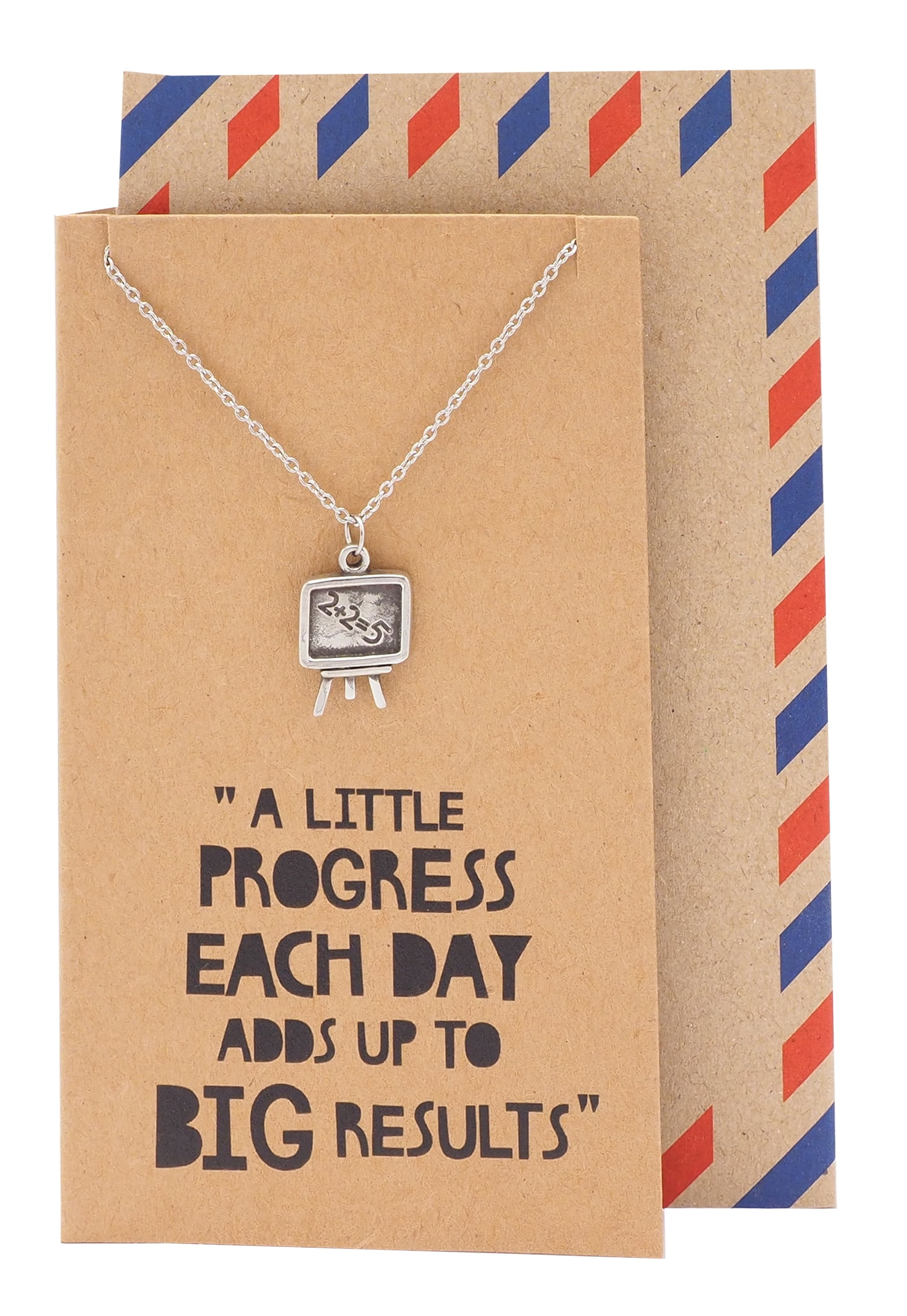 Quan Jewelry Teacher's Day Gifts Math Numbers Necklace, Engraved ...