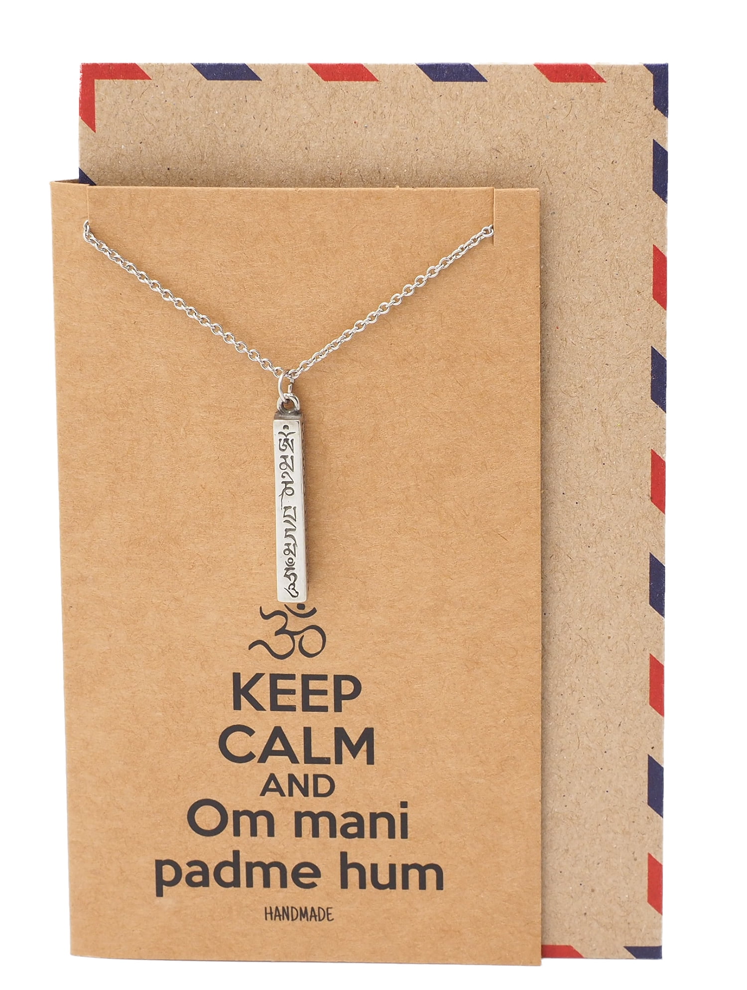 Quan Jewelry Yoga Necklace Om Pendant in Sanskrit, Inspirational Gifts For  Women 
