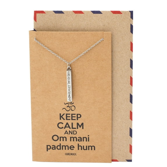 Quan Jewelry Yoga Necklace Om Pendant in Sanskrit, Inspirational Gifts For Women