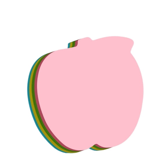 QuanTara 100-Pack Apple-Shaped Sticky Notes, 2.95" Colorful Self-Adhesive Memo Pads, Cute Fruit & Animal Accent Stickers for Planners, Journals, Desktops & Home Organization