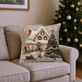 thumbnail image 1 of QuanTara 17.7" Christmas Cotton Pillow Cover, Soft Decorative Throw Pillow Case with Hidden Zipper, 1-Pack Holiday Accent for Sofa & Living Room Decor, 1 of 6