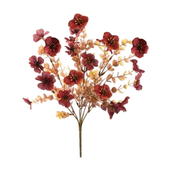 QuanTara 2-Pack Thanksgiving Artificial Flower Bundle, 13.8" Fall Harvest Decor with Violet & Orange Blooms, Fade-Resistant Silk Flowers for Porch, Table Centerpiece & Balcony