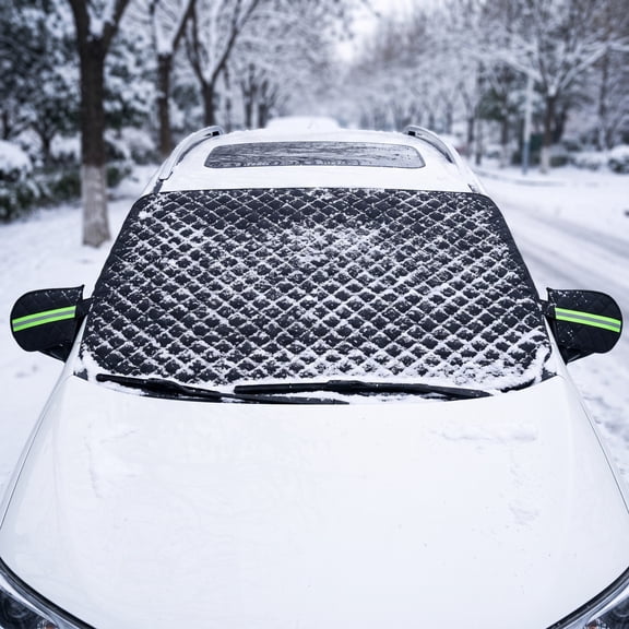 QuanTara 2-in-1 Magnetic Windshield Sun Shade - Polyester Thermal Barrier for Glazing Panels, All-Season UV & Frost Defense for Sedans, SUVs & Light Trucks