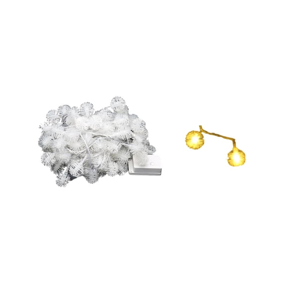QuanTara 3M/118" Dandelion LED String Lights, Fluffy Sphere Fairy Lights with Warm White & Colorful Options, Plug-in Decorative Twinkle Lights for Bedroom, Wedding, Party & Christmas Decor