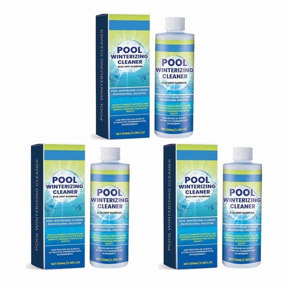 QuanTara 3pcs Pool Water Clarifier, 100ml Concentrated Flocculant, Clears Cloudy Water Fast, Removes Algae & Suspended Particles, Safe for All Home & Public Pools