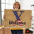 thumbnail image 1 of QuanTara 4th of July Doormat 24x16in - Patriotic Welcome Mat for Outdoor & Indoor Entryway, Non-Slip Stain Resistant Rug, Independence Day Decor, Easy Clean Crystal Velvet, 1 of 2