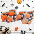thumbnail image 1 of QuanTara 5M Halloween Thanksgiving Ribbon – 2.5" Wired Faux Linen with Pumpkins & Maple Leaves, Rustic Fall Decorative Ribbon for Wreaths, Gift Wrap, Bows & DIY Crafts, 1 of 6